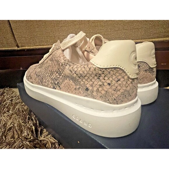 Cole Haan Grand Pro Rally Pink Faux Exotic Print Leather Shoes Women's Size 6 - Picture 7 of 13